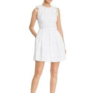 Kate Spade White Cotton Eyelet Dress Boho Cottage Core 4